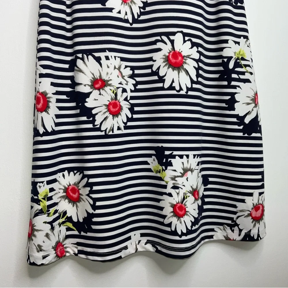 💚 Summer “RNstudio” by Ronni Nicole Slimming Floral Striped Sleeveless Dress - Picture 8 of 11